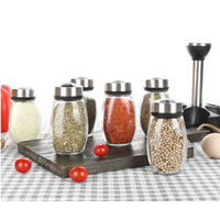 Rotating Spice Rack with Glass Jars