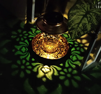 Solar Powered Metal Bird Feeder Lawn Light, Outdoor Garden Decoration