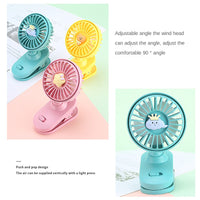 Cute Mini USB Rechargeable Clip Fan for Girls