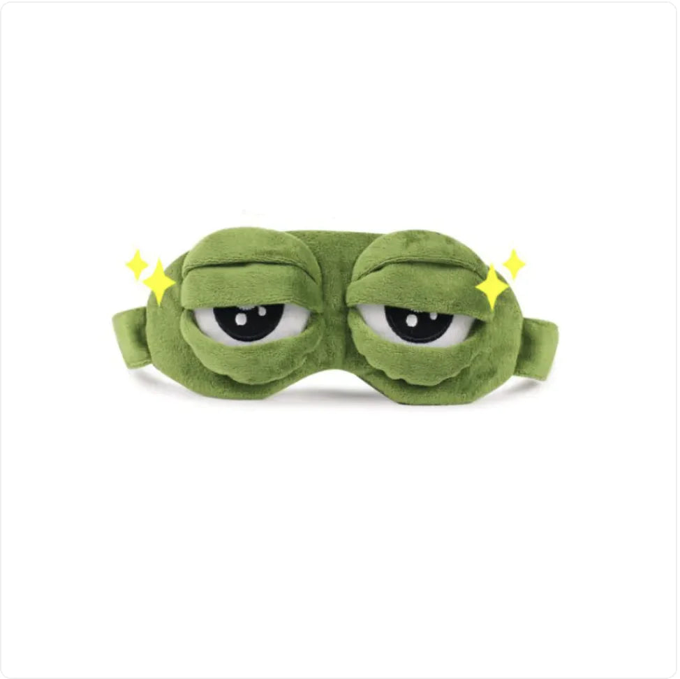 Adorable Frog Sleep Mask – Soft Plush Eye Cover for Travel, Naps & Bedtime Comfort