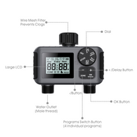 Dual-Channel Garden Irrigation Timer – LCD, 3 Programs, photo 3