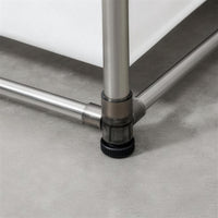 Corner of the metal frame with a non-slip foot