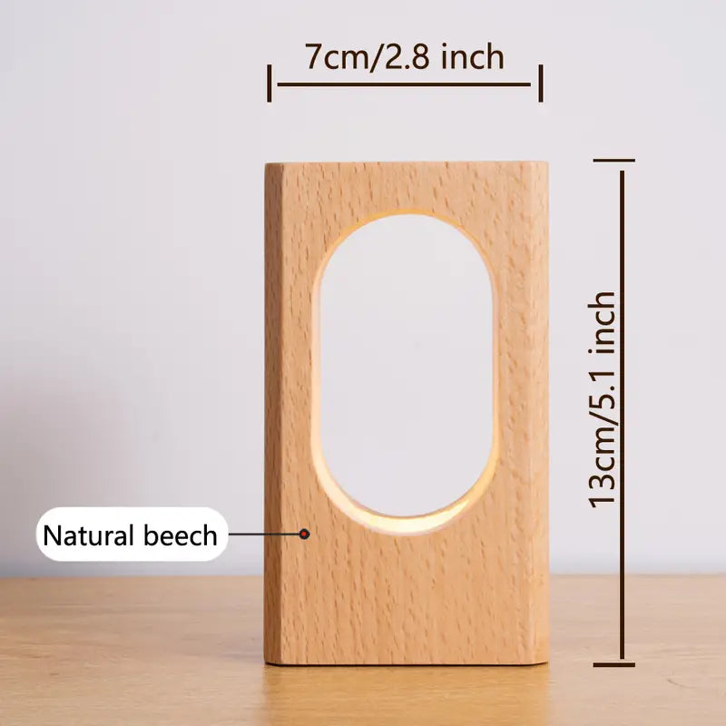 Natural Beech LED Desk Lamp — Dimmable Ambient Night Light