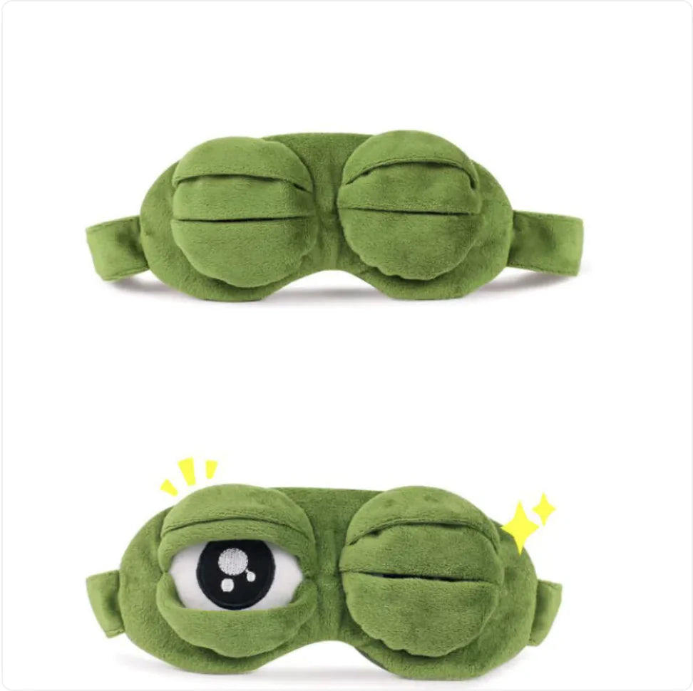 Adorable Frog Sleep Mask – Soft Plush Eye Cover for Travel, Naps & Bedtime Comfort
