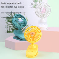Cute Mini USB Rechargeable Clip Fan for Girls