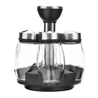 Rotating Spice Rack with Glass Jars