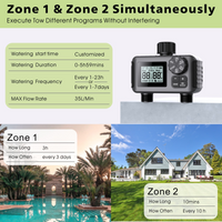 Dual-Channel Garden Irrigation Timer – LCD, 3 Programs, photo 4