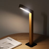 Minimalist LED Bedside Lamp with Wooden Base