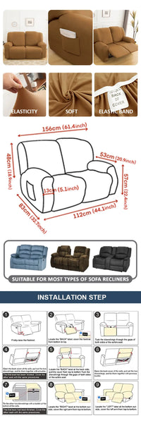 4 Seasons Stretch Recliner Sofa Covers - 6pcs Set