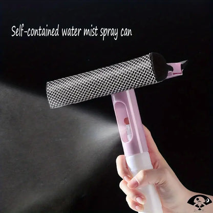 3-in-1 Glass Cleaner with Spray Bottle & Double-Sided Wiper