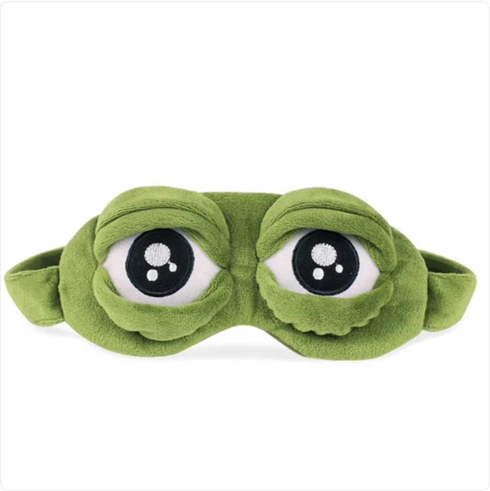 Adorable Frog Sleep Mask – Soft Plush Eye Cover for Travel, Naps & Bedtime Comfort