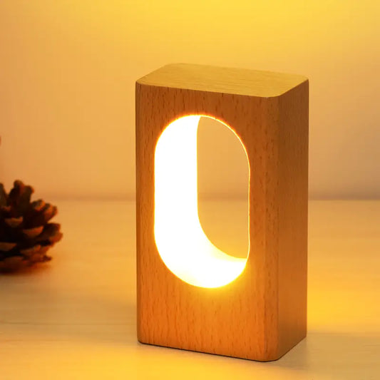 Natural Beech LED Desk Lamp — Dimmable Ambient Night Light