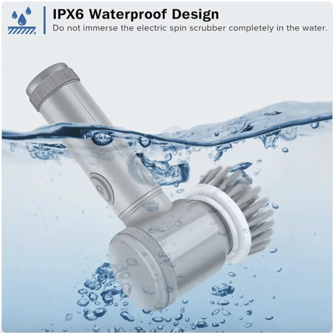 Handheld Electric Power Scrubber – 7 Brush Heads, IPX6 Waterproof, Rechargeable