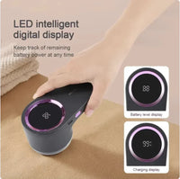 LED display showing the fabric shaver battery level