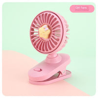 Cute Mini USB Rechargeable Clip Fan for Girls