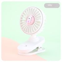 Cute Mini USB Rechargeable Clip Fan for Girls