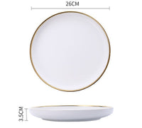 Black & White Ceramic Plate Set with Gold Rim, photo 2