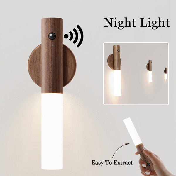 Magnetic wood motion sensor night light, main photo