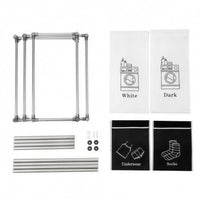 In the box: frame parts, poles, feet and four bags